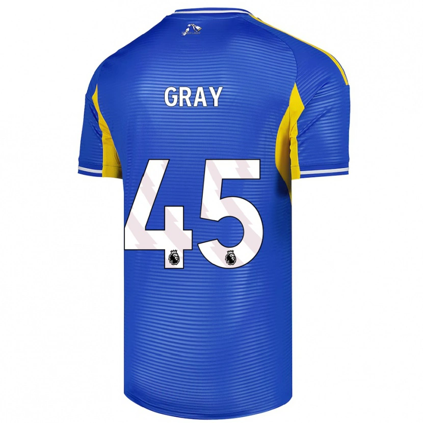 Danxen Mænd Harry Gray #45 Blå Gul Udebane Spillertrøjer 2025/26 Trøje T-Shirt