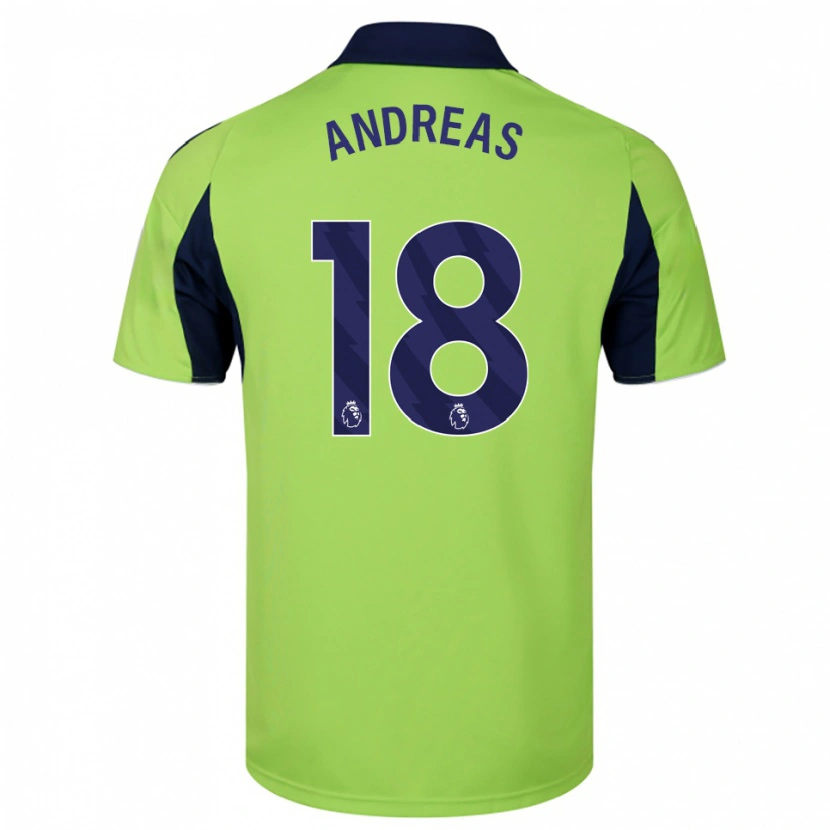 Danxen Mænd Andreas Pereira #18 Grøn Navy Hvid Udebane Spillertrøjer 2025/26 Trøje T-Shirt