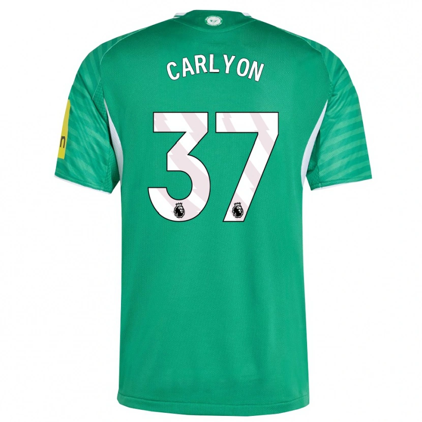 Danxen Mænd Nathan Carlyon #37 Grøn Hvid Udebane Spillertrøjer 2025/26 Trøje T-Shirt