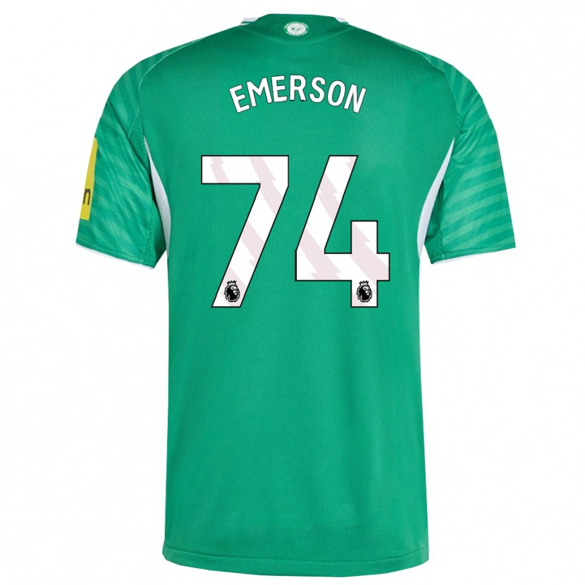 Danxen Mænd Johnny Emerson #74 Grøn Hvid Udebane Spillertrøjer 2025/26 Trøje T-Shirt