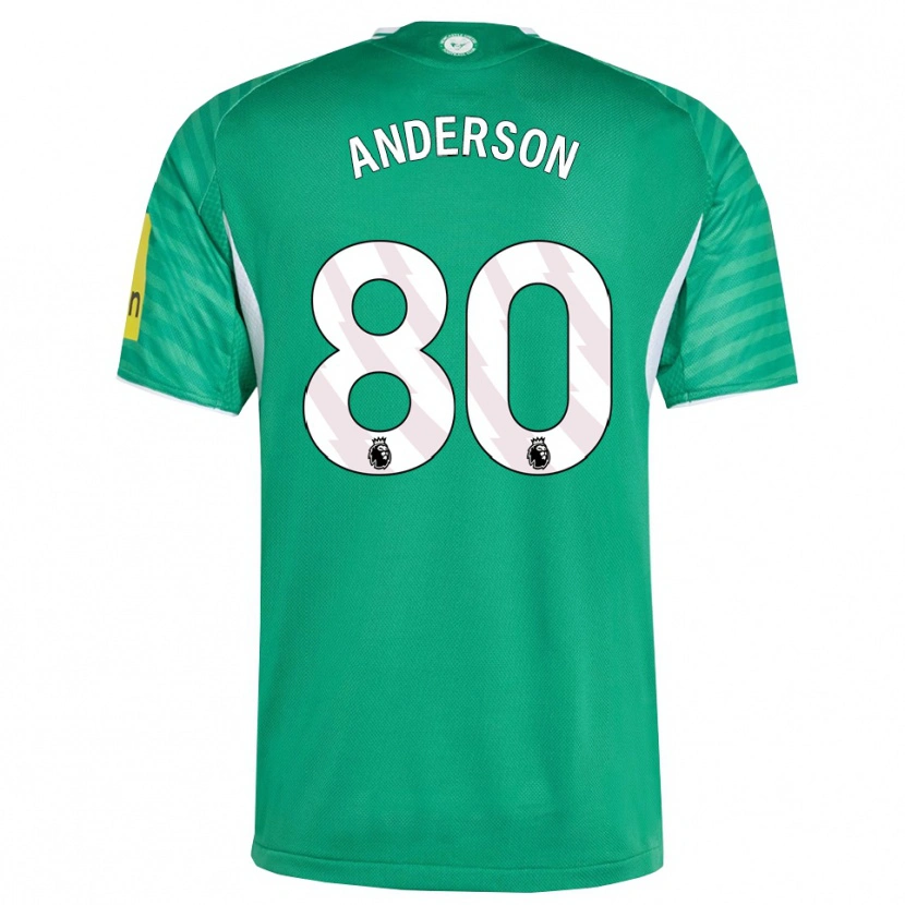 Danxen Mænd Will Anderson #80 Grøn Hvid Udebane Spillertrøjer 2025/26 Trøje T-Shirt