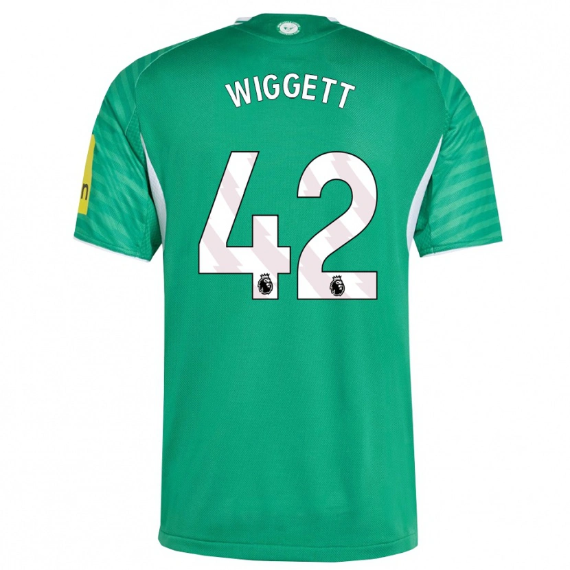 Danxen Mænd Charlie Wiggett #42 Grøn Hvid Udebane Spillertrøjer 2025/26 Trøje T-Shirt