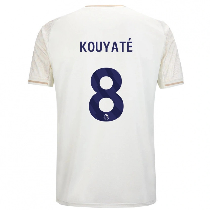 Danxen Mænd Cheikhou Kouyate #8 Off White Sort Udebane Spillertrøjer 2025/26 Trøje T-Shirt
