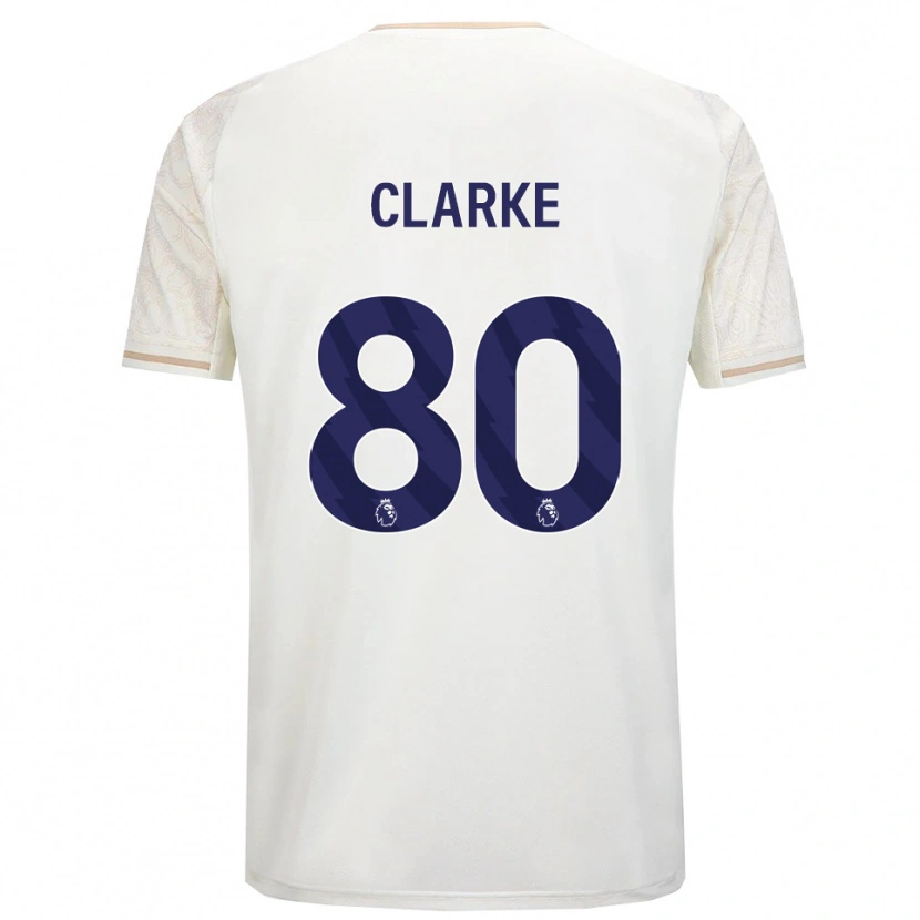 Danxen Mænd Kristian Clarke #80 Off White Sort Udebane Spillertrøjer 2025/26 Trøje T-Shirt