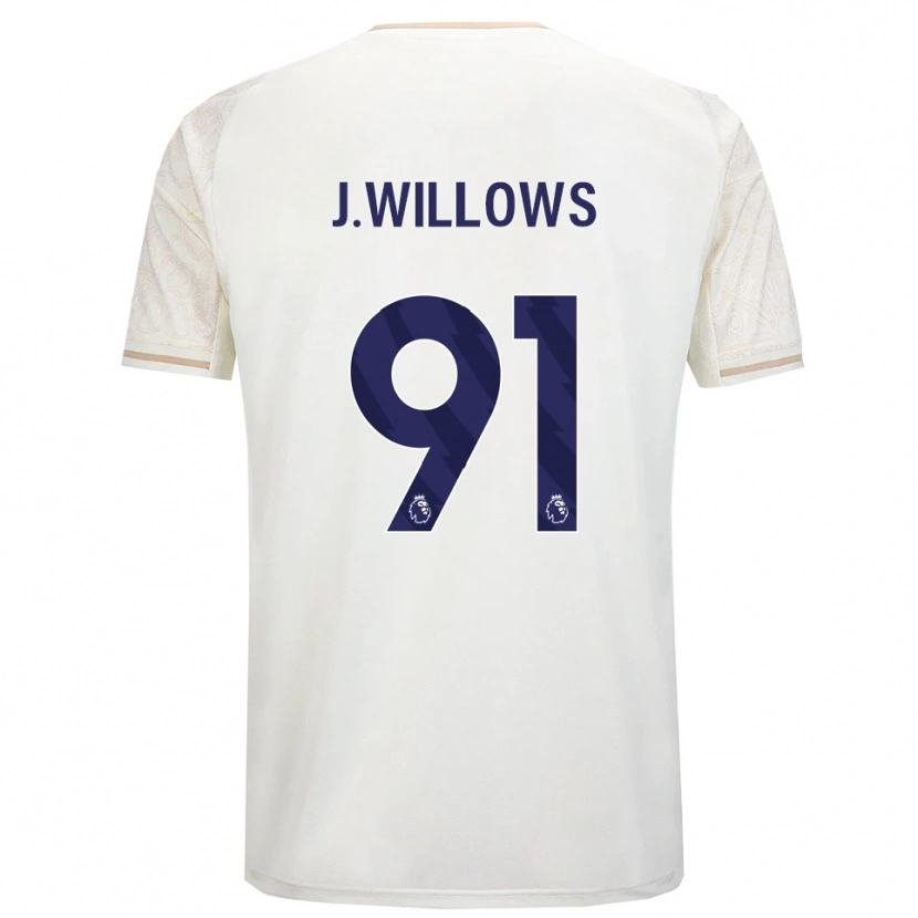 Danxen Mænd Jordan Willows #91 Off White Sort Udebane Spillertrøjer 2025/26 Trøje T-Shirt