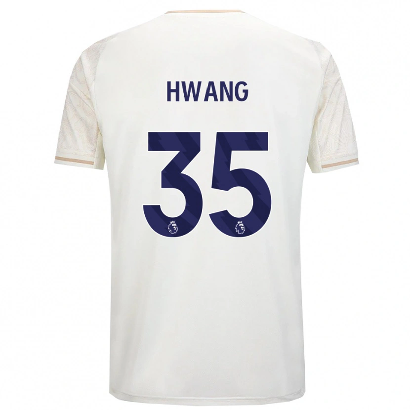 Danxen Mænd Ui-Jo Hwang #35 Off White Sort Udebane Spillertrøjer 2025/26 Trøje T-Shirt