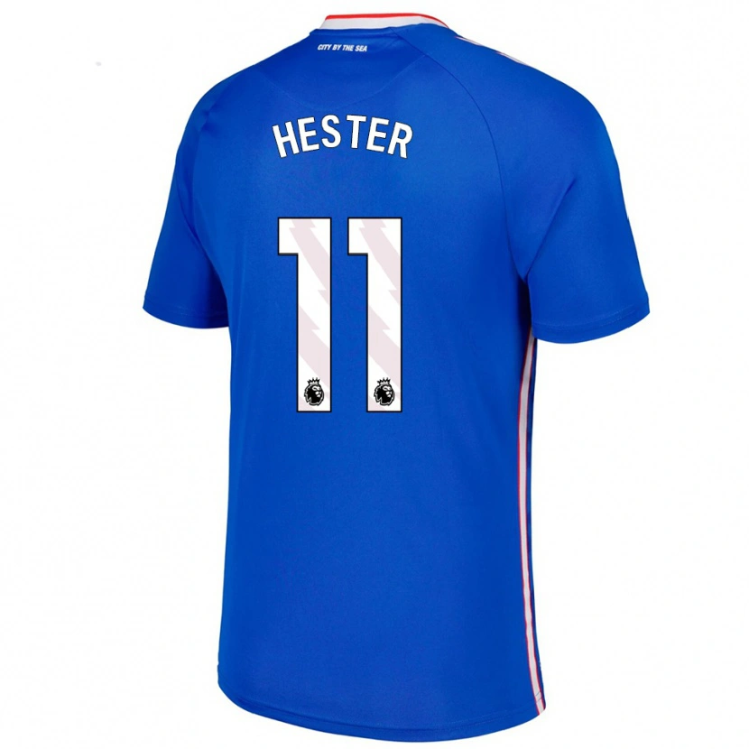 Danxen Mænd Bayley Hester #11 Blå Hvid Udebane Spillertrøjer 2025/26 Trøje T-Shirt