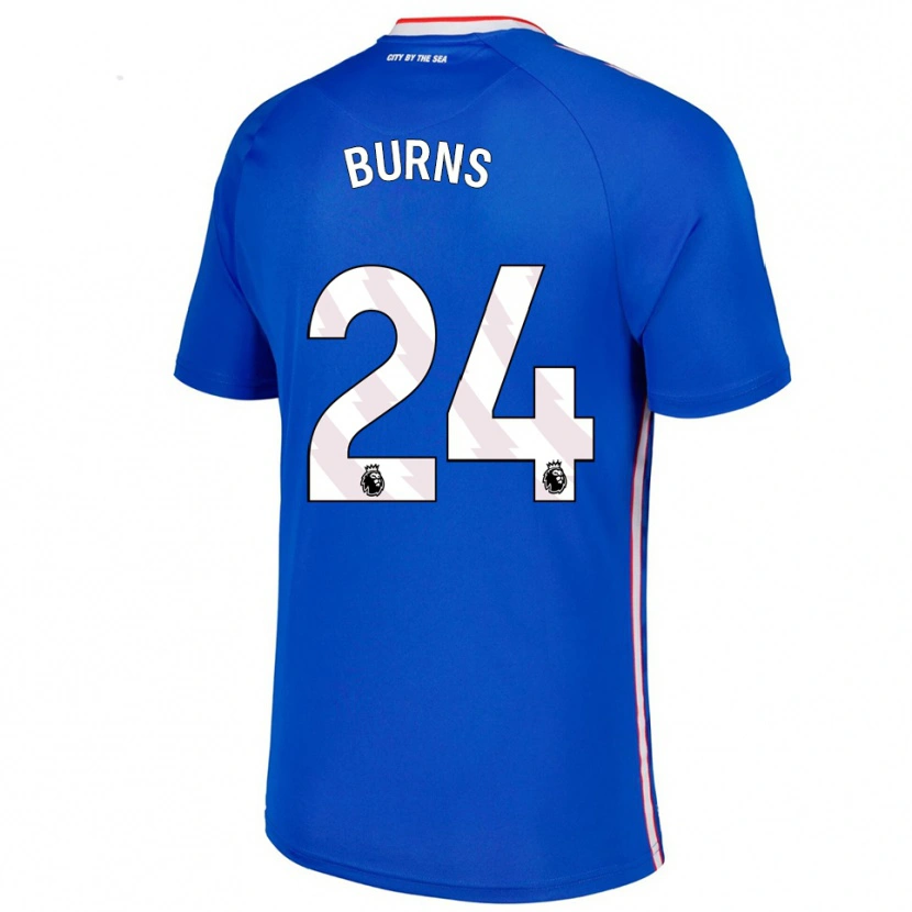 Danxen Mænd Matthew Burns #24 Blå Hvid Udebane Spillertrøjer 2025/26 Trøje T-Shirt