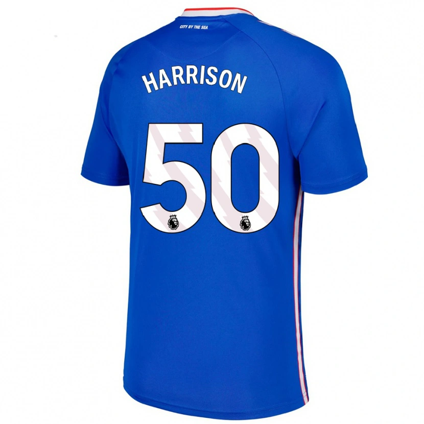 Danxen Mænd Harrison Jones #50 Blå Hvid Udebane Spillertrøjer 2025/26 Trøje T-Shirt