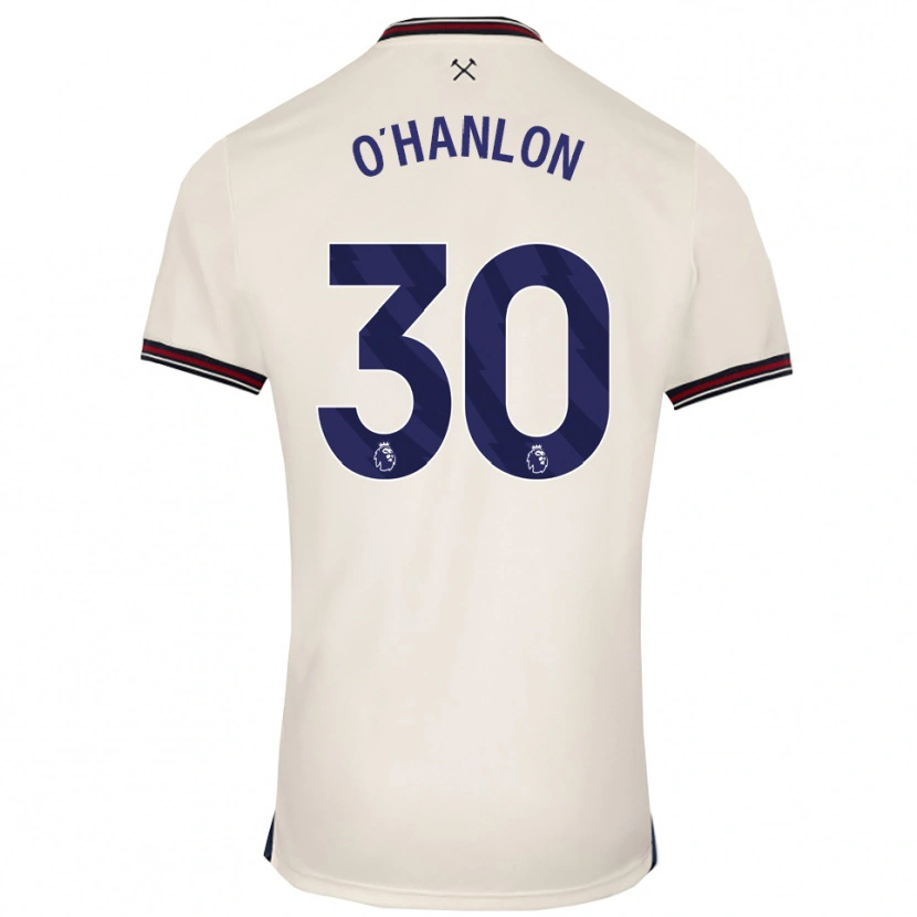 Danxen Mænd Katie O'hanlon #30 Off White Udebane Spillertrøjer 2025/26 Trøje T-Shirt