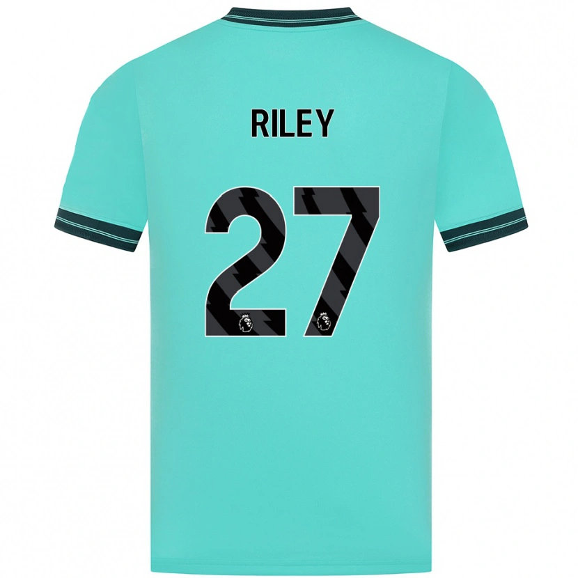 Danxen Mænd Lauren Riley #27 Himmelblå Grøn Udebane Spillertrøjer 2025/26 Trøje T-Shirt