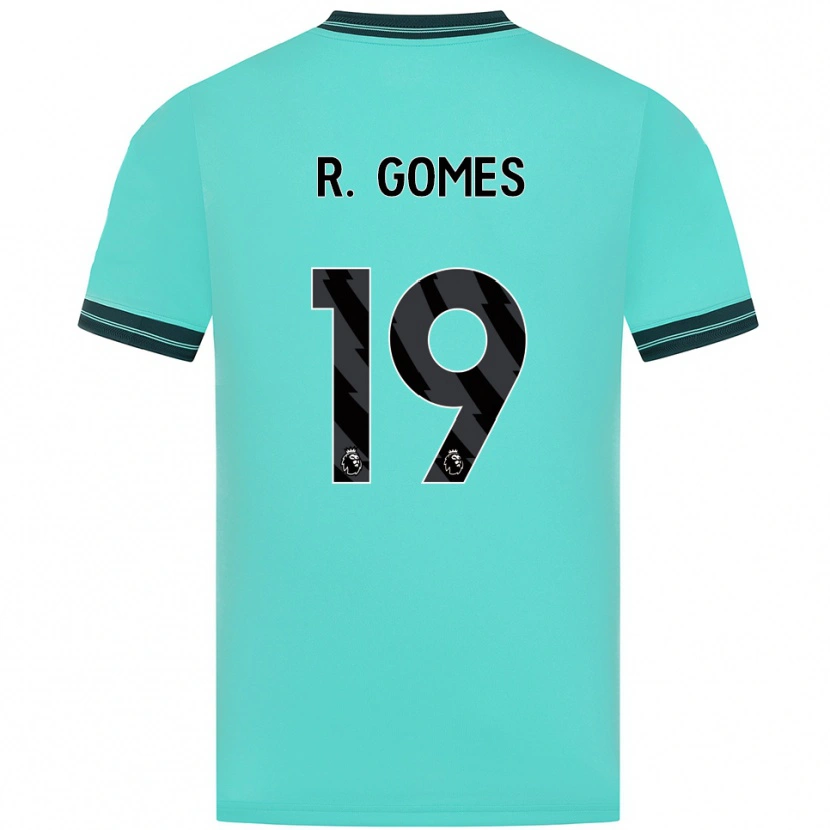Danxen Mænd Rodrigo Gomes #19 Himmelblå Grøn Udebane Spillertrøjer 2025/26 Trøje T-Shirt