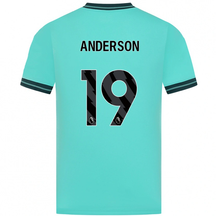Danxen Mænd Becky Anderson #19 Himmelblå Grøn Udebane Spillertrøjer 2025/26 Trøje T-Shirt