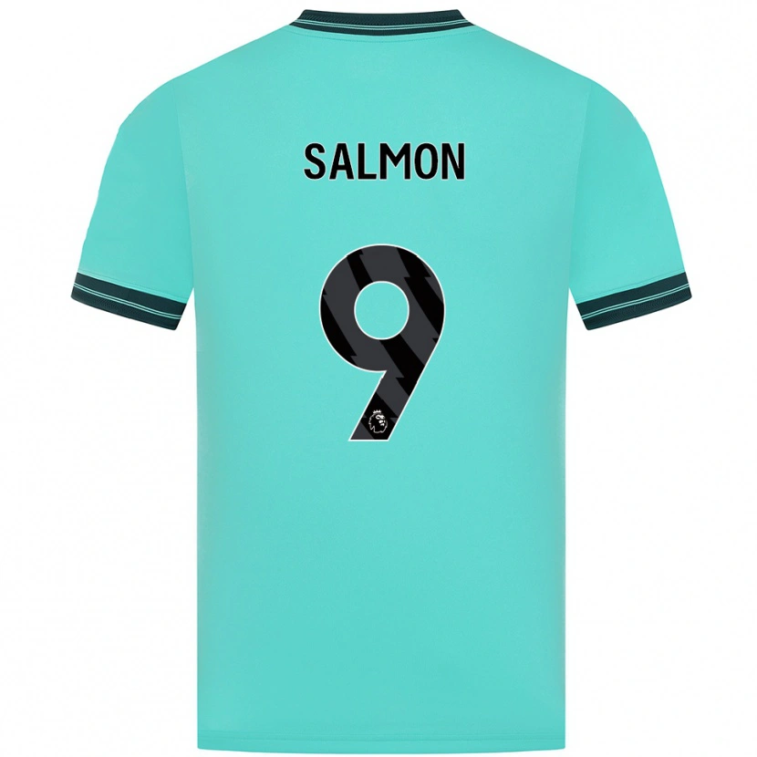 Danxen Mænd Fabian Salmon #9 Himmelblå Grøn Udebane Spillertrøjer 2025/26 Trøje T-Shirt