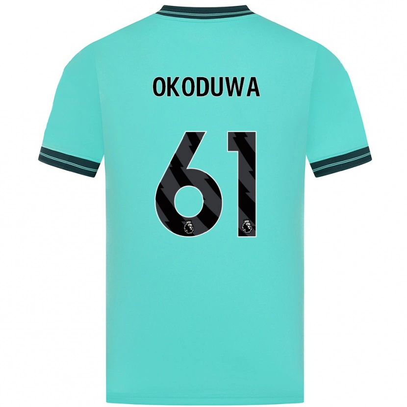 Danxen Mænd Wesley Okoduwa #61 Himmelblå Grøn Udebane Spillertrøjer 2025/26 Trøje T-Shirt