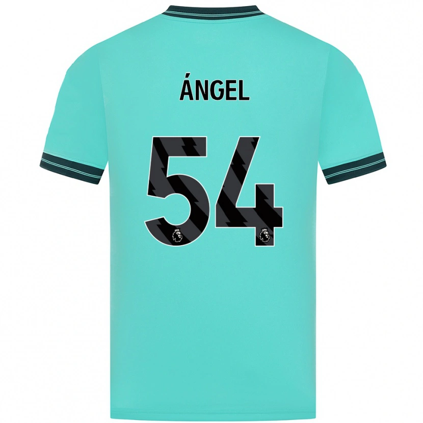 Danxen Mænd Dani Ángel #54 Himmelblå Grøn Udebane Spillertrøjer 2025/26 Trøje T-Shirt