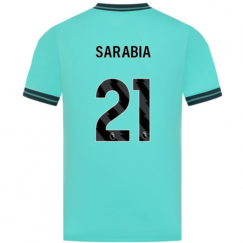 Danxen Mænd Pablo Sarabia #21 Himmelblå Grøn Udebane Spillertrøjer 2025/26 Trøje T-Shirt