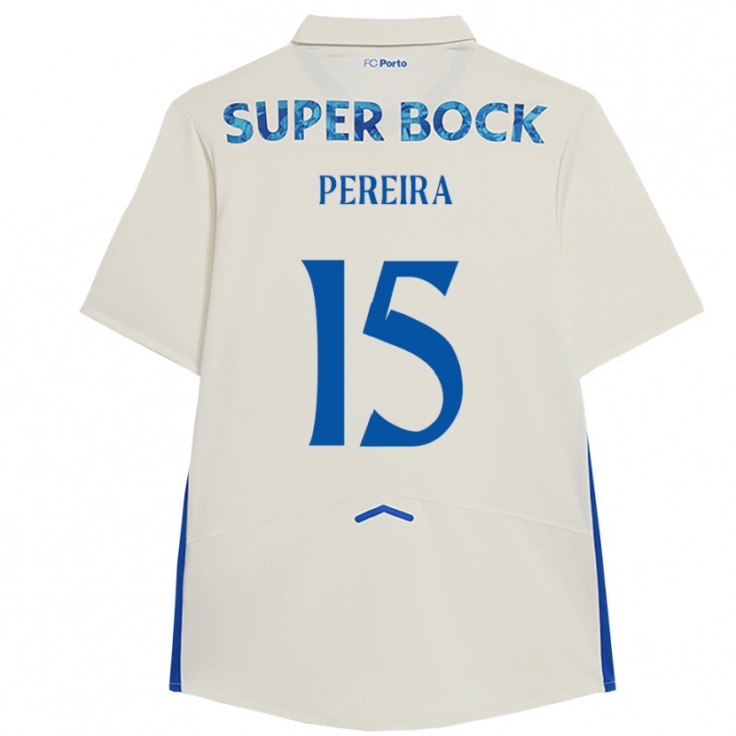 Danxen Mænd Yoan Pereira #15 Hvid Blå Tredje Sæt Spillertrøjer 2025/26 Trøje T-Shirt