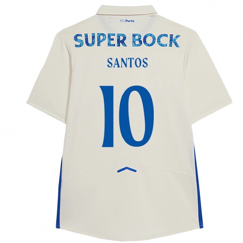 Danxen Mænd Gonçalo Santos #10 Hvid Blå Tredje Sæt Spillertrøjer 2025/26 Trøje T-Shirt