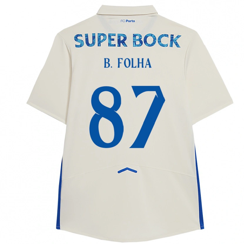 Danxen Mænd Bernardo Folha #87 Hvid Blå Tredje Sæt Spillertrøjer 2025/26 Trøje T-Shirt