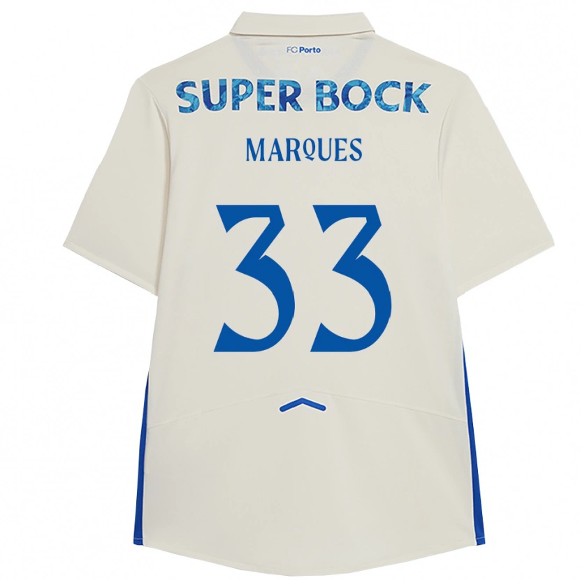 Danxen Mænd Bárbara Marques #33 Hvid Blå Tredje Sæt Spillertrøjer 2025/26 Trøje T-Shirt