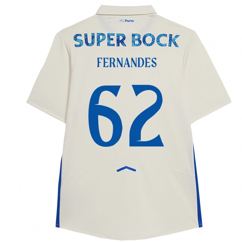 Danxen Mænd Rodrigo Fernandes #62 Hvid Blå Tredje Sæt Spillertrøjer 2025/26 Trøje T-Shirt
