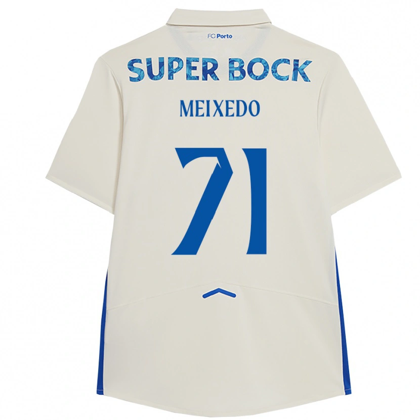 Danxen Mænd Francisco Meixedo #71 Hvid Blå Tredje Sæt Spillertrøjer 2025/26 Trøje T-Shirt