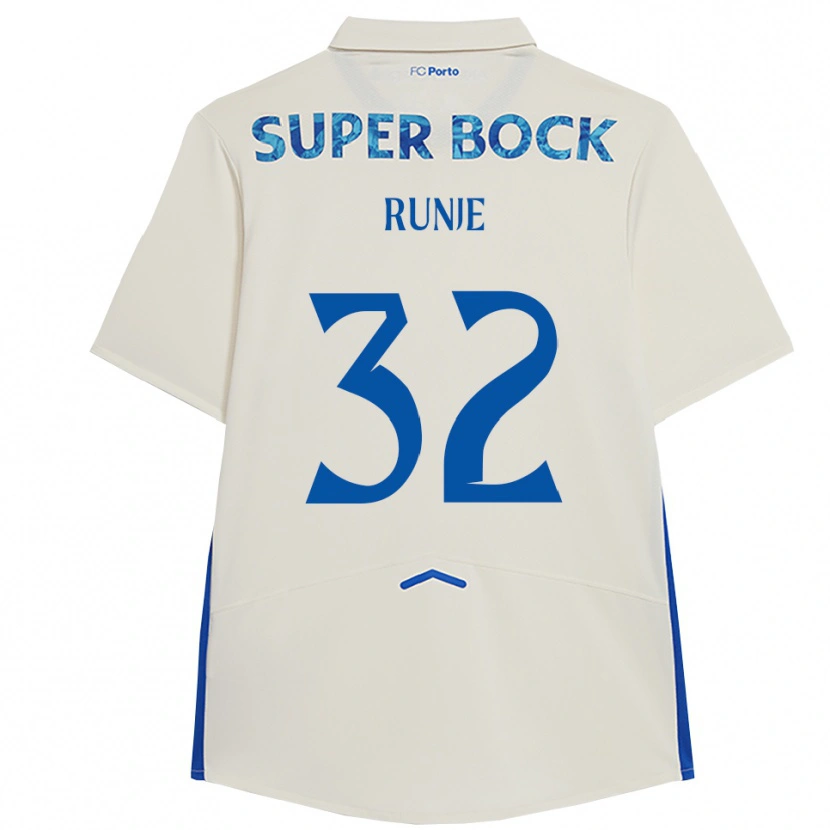 Danxen Mænd Roko Runje #32 Hvid Blå Tredje Sæt Spillertrøjer 2025/26 Trøje T-Shirt