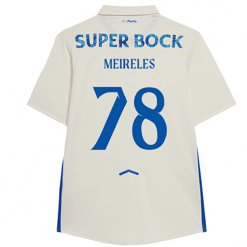 Danxen Mænd Jorge Meireles #78 Hvid Blå Tredje Sæt Spillertrøjer 2025/26 Trøje T-Shirt