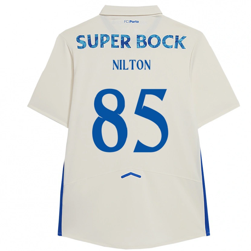 Danxen Mænd Nilton #85 Hvid Blå Tredje Sæt Spillertrøjer 2025/26 Trøje T-Shirt