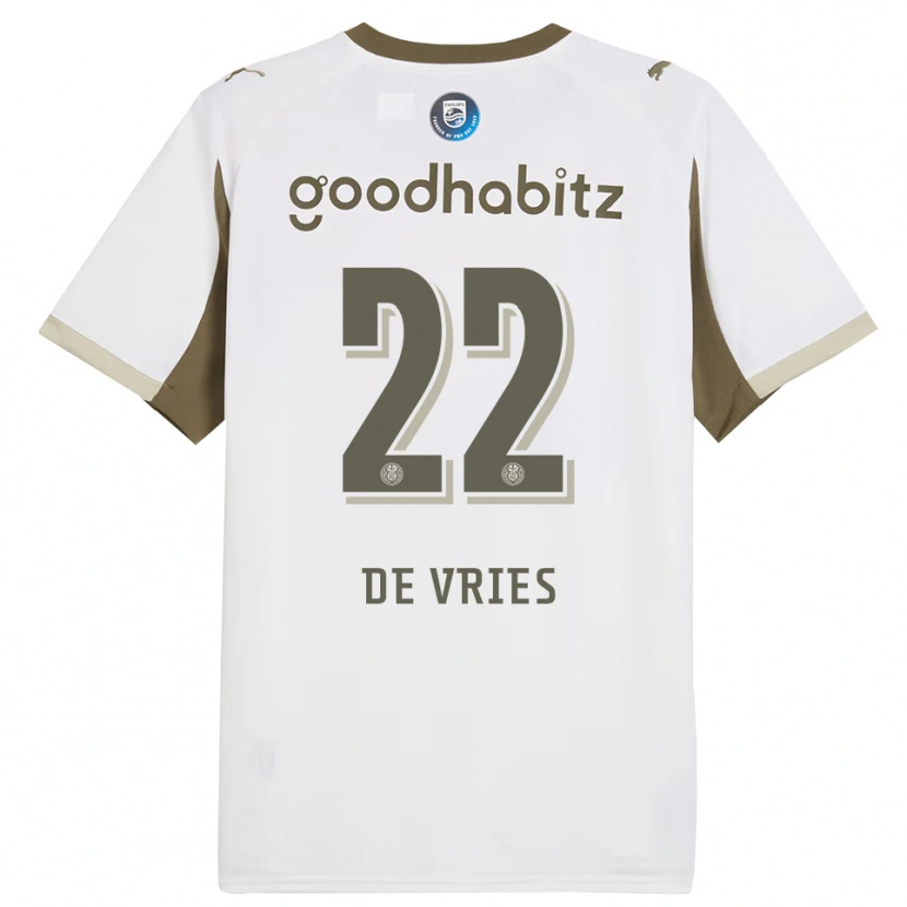 Danxen Mænd Lyam De Vries #22 Hvid Grå Tredje Sæt Spillertrøjer 2025/26 Trøje T-Shirt