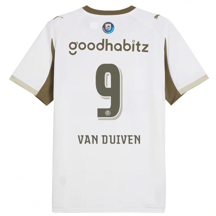 Danxen Mænd Robin Van Duiven #9 Hvid Grå Tredje Sæt Spillertrøjer 2025/26 Trøje T-Shirt