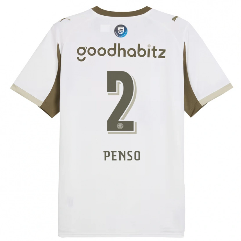 Danxen Mænd Kyano Penso #2 Hvid Grå Tredje Sæt Spillertrøjer 2025/26 Trøje T-Shirt