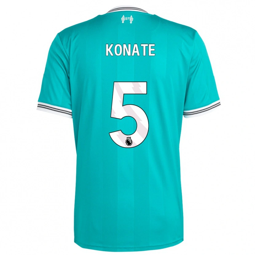 Danxen Mænd Ibrahima Konaté #5 Grøn Hvid Tredje Sæt Spillertrøjer 2025/26 Trøje T-Shirt