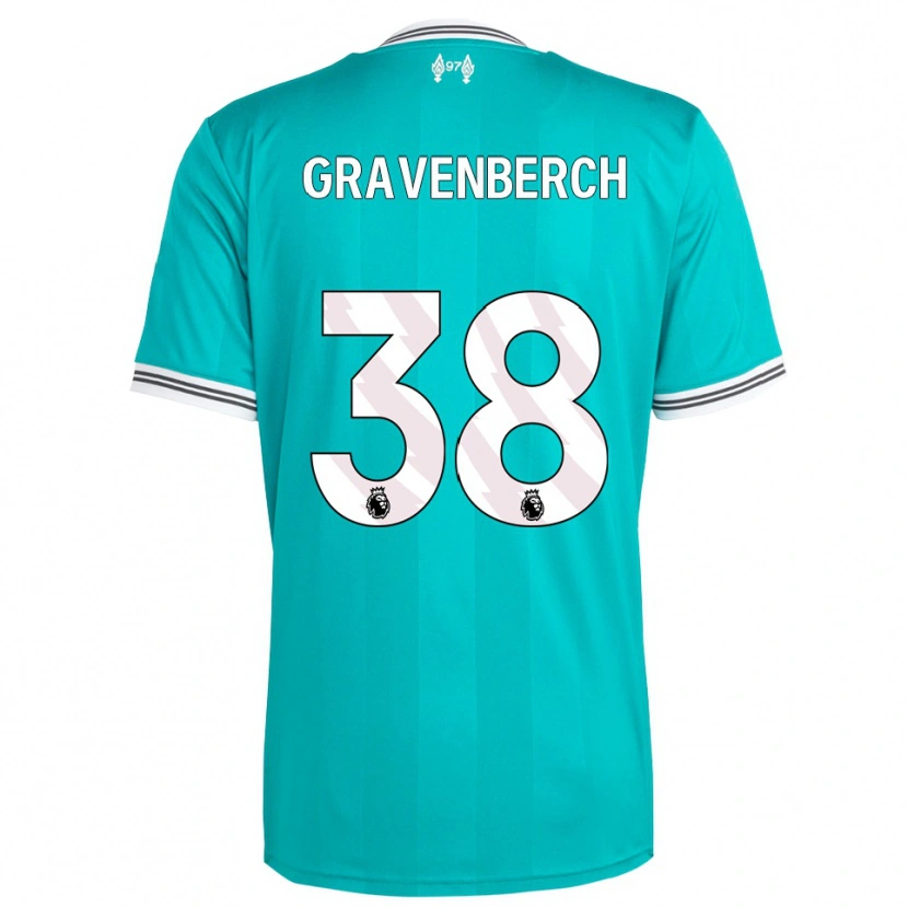 Danxen Mænd Ryan Gravenberch #38 Grøn Hvid Tredje Sæt Spillertrøjer 2025/26 Trøje T-Shirt