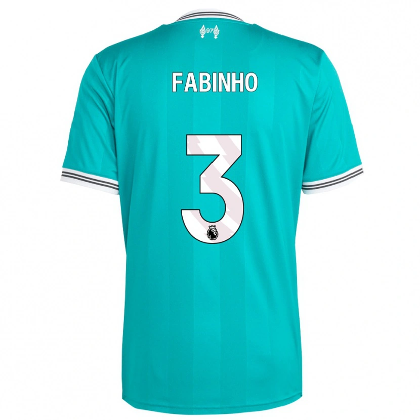 Danxen Mænd Fabinho #3 Grøn Hvid Tredje Sæt Spillertrøjer 2025/26 Trøje T-Shirt
