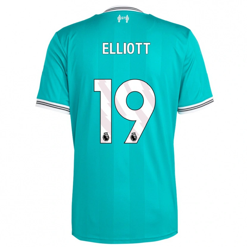 Danxen Mænd Harvey Elliott #19 Grøn Hvid Tredje Sæt Spillertrøjer 2025/26 Trøje T-Shirt