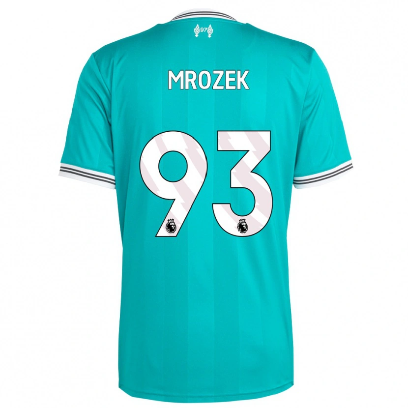 Danxen Mænd Fabian Mrozek #93 Grøn Hvid Tredje Sæt Spillertrøjer 2025/26 Trøje T-Shirt