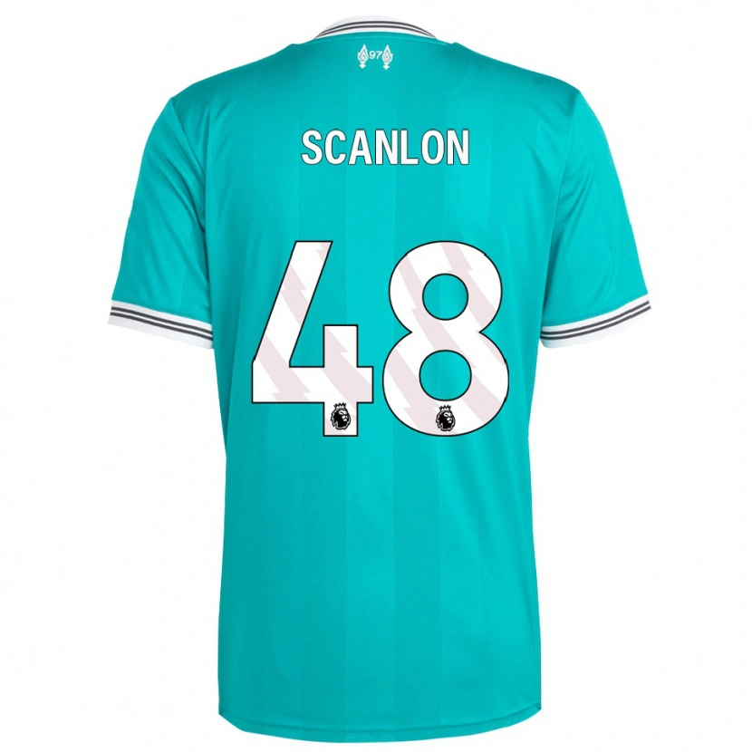 Danxen Mænd Calum Scanlon #48 Grøn Hvid Tredje Sæt Spillertrøjer 2025/26 Trøje T-Shirt