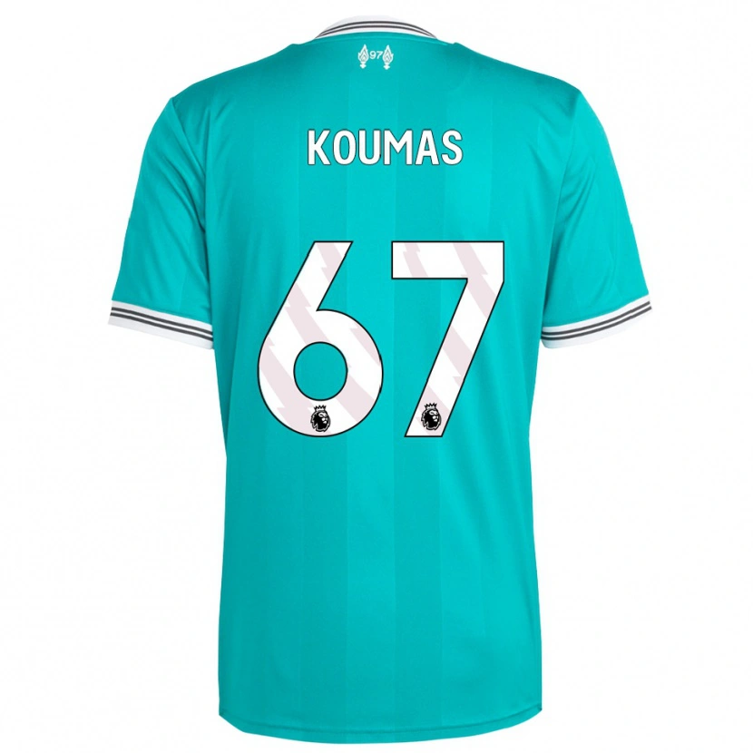 Danxen Mænd Lewis Koumas #67 Grøn Hvid Tredje Sæt Spillertrøjer 2025/26 Trøje T-Shirt