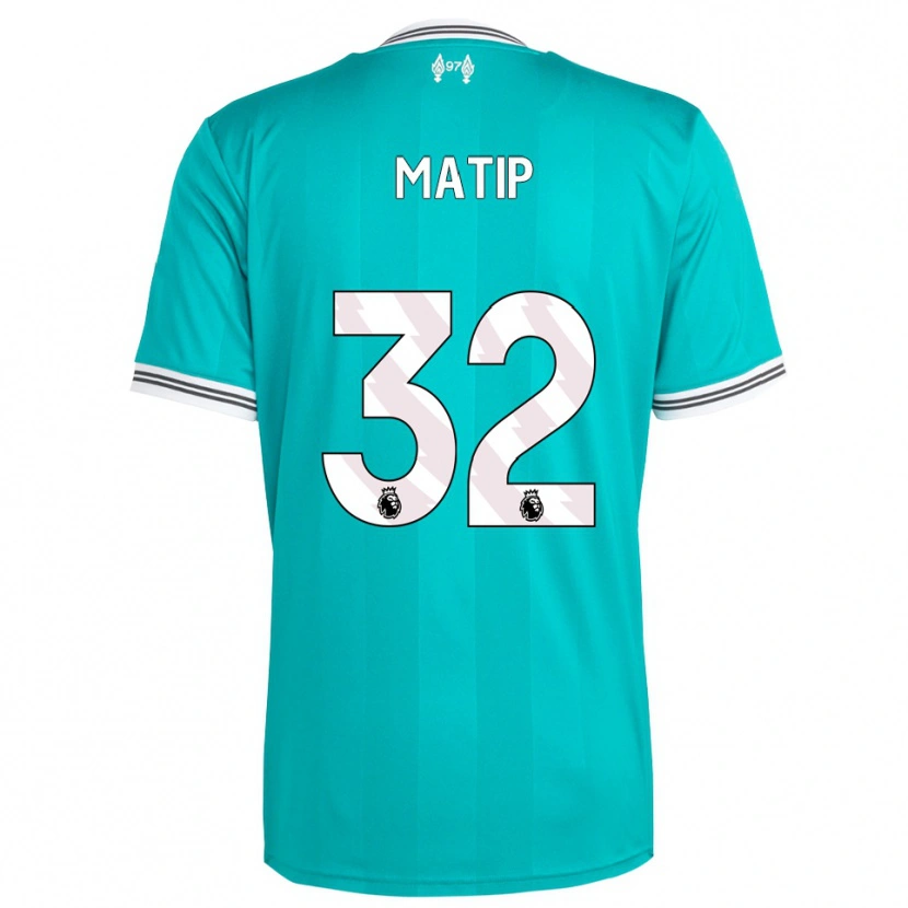 Danxen Mænd Joel Matip #32 Grøn Hvid Tredje Sæt Spillertrøjer 2025/26 Trøje T-Shirt
