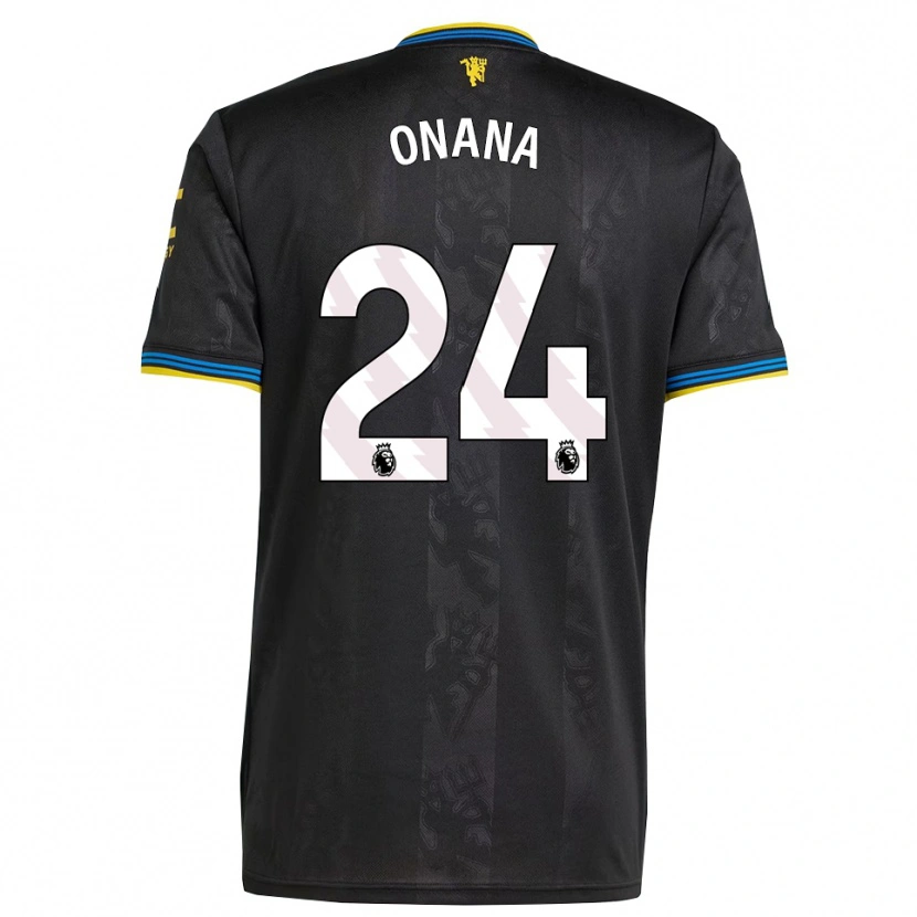 Danxen Mænd André Onana #24 Sort Gul Blå Tredje Sæt Spillertrøjer 2025/26 Trøje T-Shirt