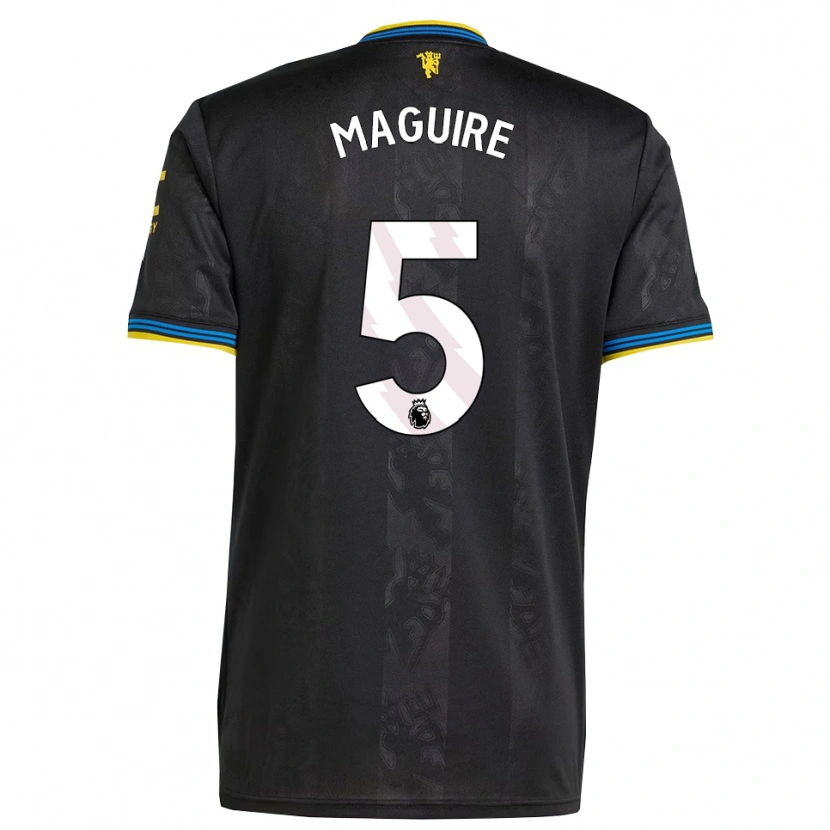 Danxen Mænd Harry Maguire #5 Sort Gul Blå Tredje Sæt Spillertrøjer 2025/26 Trøje T-Shirt