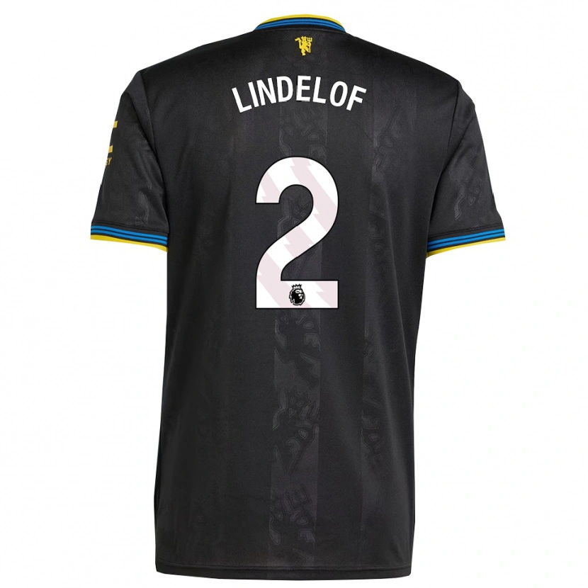 Danxen Mænd Victor Lindelof #2 Sort Gul Blå Tredje Sæt Spillertrøjer 2025/26 Trøje T-Shirt