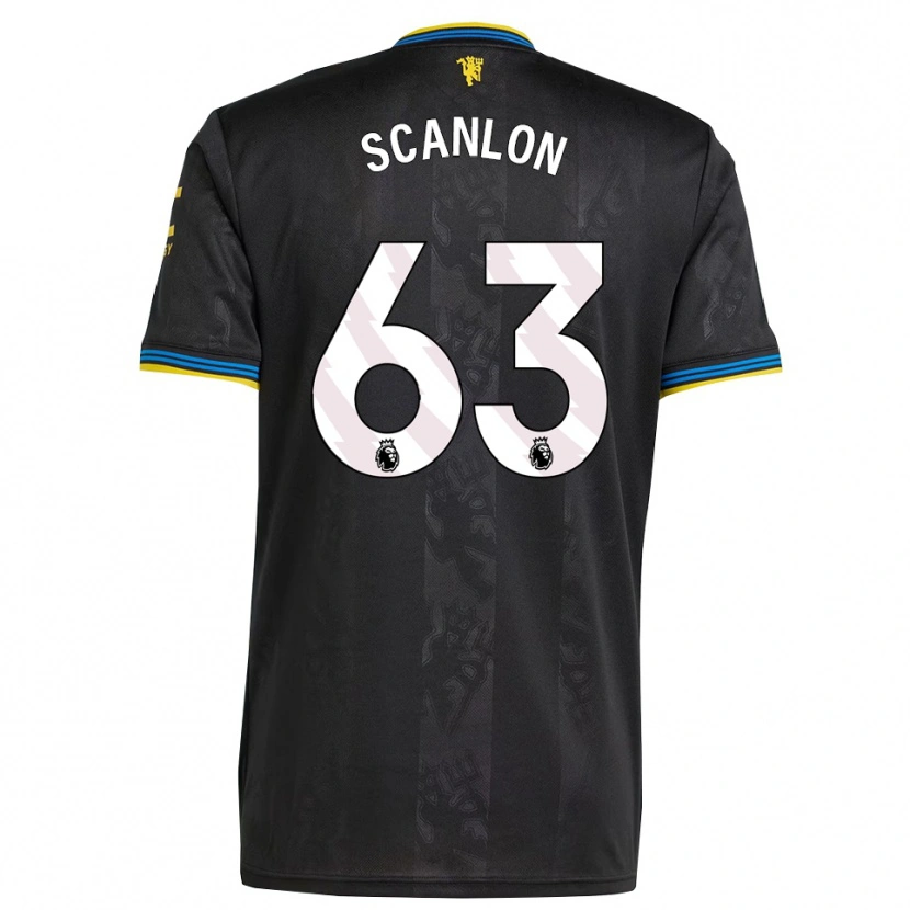 Danxen Mænd James Scanlon #63 Sort Gul Blå Tredje Sæt Spillertrøjer 2025/26 Trøje T-Shirt