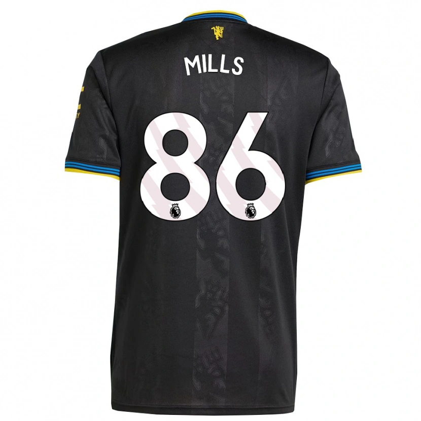 Danxen Mænd Albert Mills #86 Sort Gul Blå Tredje Sæt Spillertrøjer 2025/26 Trøje T-Shirt