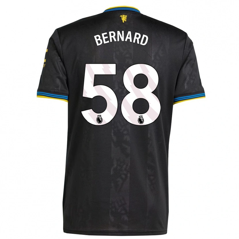 Danxen Mænd Bernard #58 Sort Gul Blå Tredje Sæt Spillertrøjer 2025/26 Trøje T-Shirt