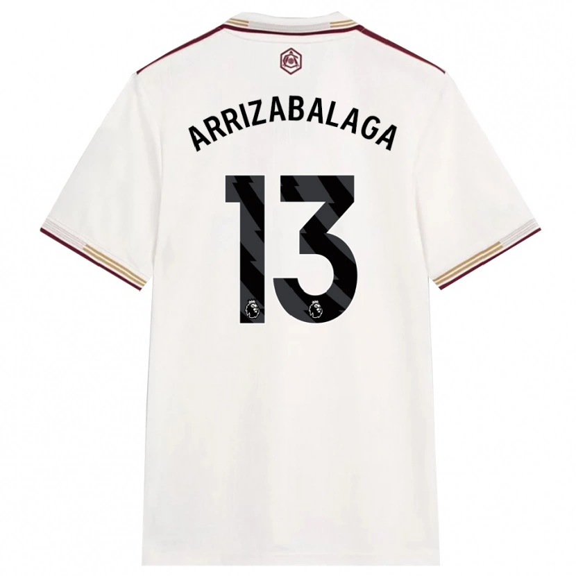 Danxen Mænd Kepa Arrizabalaga #13 Off White Bourgogne Tredje Sæt Spillertrøjer 2025/26 Trøje T-Shirt