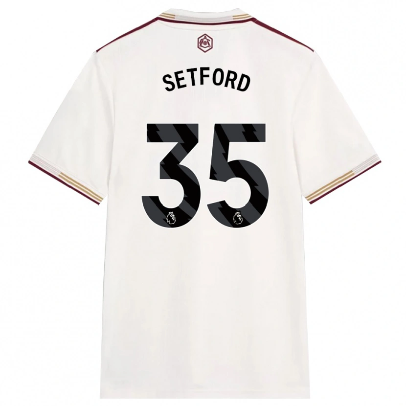 Danxen Mænd Tommy Setford #35 Off White Bourgogne Tredje Sæt Spillertrøjer 2025/26 Trøje T-Shirt