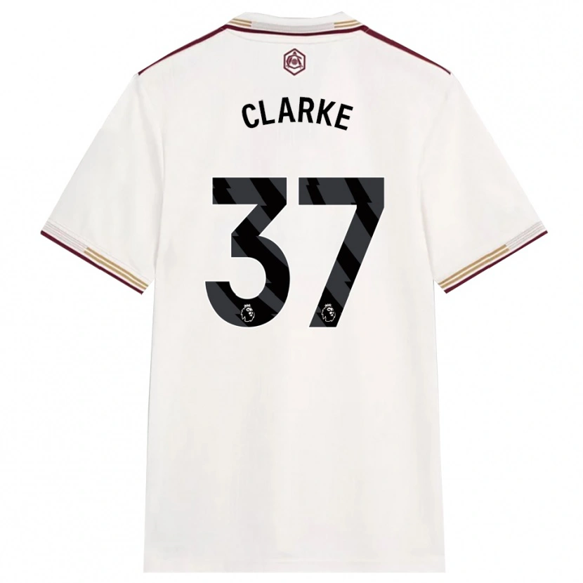 Danxen Mænd Brayden Clarke #37 Off White Bourgogne Tredje Sæt Spillertrøjer 2025/26 Trøje T-Shirt